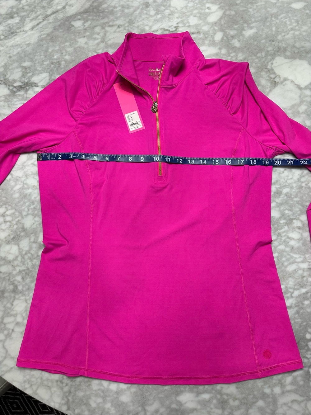 Lilly Pulitzer Palms Pink Sz XL Long-Sleeve Luxetic UPF 50 - Picture 4 of 10